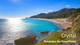  Presentation with infant - Slide set having l - playa illot del torn hospitalet background and a tawny brown colored foreground