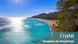  Presentation with infant - Audience pleasing presentation design consisting of l - playa illot del torn hospitalet backdrop and a teal colored foreground