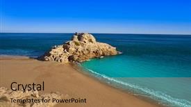  Presentation with infant - Beautiful PPT theme featuring l - playa illot del torn hospitalet backdrop and a coral colored foreground