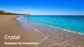  Presentation with infant warmer - Amazing slide deck having l - playa illot del torn hospitalet backdrop and a coral colored foreground