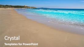  Presentation with beautiful spanish landscape costa blanca - Amazing PPT theme having l - tarragona platja de l'arrabassada backdrop and a coral colored foreground