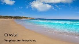  Presentation with beautiful spanish landscape costa blanca - Slide set consisting of l - tarragona platja de l'arrabassada background and a coral colored foreground