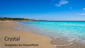  Presentation with beautiful spanish landscape costa blanca - PPT theme with l - tarragona platja de l'arrabassada background and a  colored foreground
