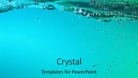  Presentation with unmanned underwater vehicles - Slides with l environnement et l eau - small bubbles underwater floating background and a  colored foreground