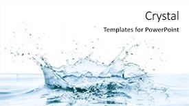  Presentation with water splash - Slide deck having l environnement et l eau - water splash with reflection isolated background and a white colored foreground