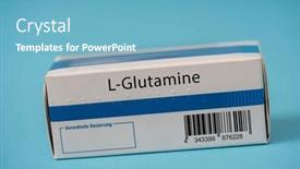  Presentation with effects radiation - Presentation theme with l-glutamine-a-medication-used background and a teal colored foreground