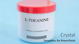  Presentation with drug - Presentation design featuring l-theanine background and a light blue colored foreground