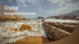  Presentation with beach rocks - Audience pleasing theme consisting of la arn a in santander backdrop and a  colored foreground