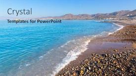  Presentation with mediterranean - Beautiful presentation theme featuring la-azohia-beach-murcia backdrop and a light blue colored foreground