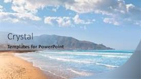 Presentation with mediterranean - Colorful presentation theme enhanced with la-azohia-beach-murcia backdrop and a light blue colored foreground