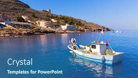  Presentation with mediterranean - Presentation featuring la-azohia-beach-murcia background and a ocean colored foreground