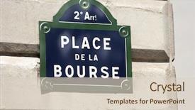  Presentation with stock exchange - Cool new PPT theme with la bourse street sign paris backdrop and a lemonade colored foreground