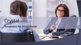  Presentation with lawyer - Presentation theme having la caisse de compensation - injured employee visiting lawyer background and a  colored foreground