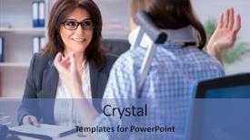  Presentation with injured skin - Amazing slides having la caisse de compensation - injured employee visiting lawyer backdrop and a  colored foreground