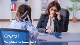  Presentation with employee health and safety - Slides with la caisse de compensation - injured employee visiting lawyer background and a  colored foreground