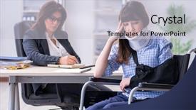  Presentation with employee of the year - Beautiful theme featuring la caisse de compensation - injured employee visiting lawyer backdrop and a  colored foreground