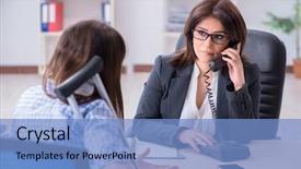  Presentation with lawyer - Theme having la caisse de compensation - injured employee visiting lawyer background and a  colored foreground