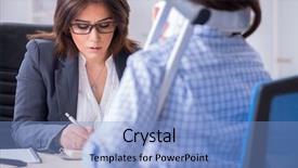  Presentation with employee stock options - Colorful slide set enhanced with la caisse de compensation - injured employee visiting lawyer backdrop and a  colored foreground