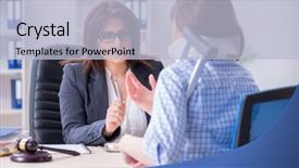  Presentation with employee benefit - Slides having la caisse de compensation - injured employee visiting lawyer background and a light blue colored foreground