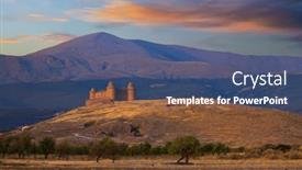  Presentation with nevada - PPT theme enhanced with la-calahorra-castle-with-sierra background and a ocean colored foreground
