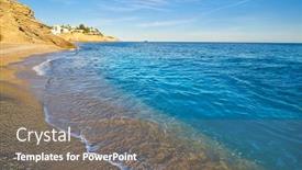  Presentation with beach - PPT theme having la-caleta-beach-playa background and a gray colored foreground
