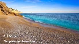  Presentation with beach - Cool new PPT theme with la-caleta-beach-playa backdrop and a violet colored foreground