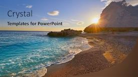  Presentation with beach - Slides enhanced with la-caleta-beach-playa background and a teal colored foreground