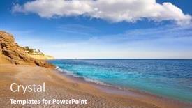  Presentation with beach - PPT theme with la-caleta-beach-playa background and a coral colored foreground