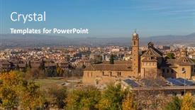  Presentation with granada - Presentation design enhanced with la-cartuja-monastery-granada-andalusia background and a teal colored foreground