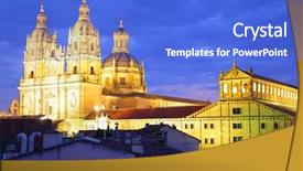  Presentation with university of texas at austin - Cool new PPT theme with la clerecia and pontifical university backdrop and a cobalt blue colored foreground