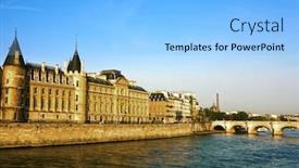  Presentation with paris ausflug - Amazing PPT theme having la conciergerie paris la seine riverside pont neuf franc backdrop and a light blue colored foreground