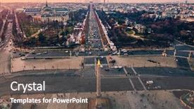  Presentation with triumphal arch and champs elysees - Colorful PPT layouts enhanced with la concorde and the champ backdrop and a gray colored foreground