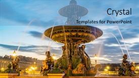  Presentation with notre dame de paris france - Presentation design featuring la concorde in paris france background and a light blue colored foreground