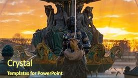  Presentation with paris france - PPT theme featuring la concorde in paris france background and a tawny brown colored foreground