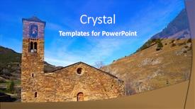  Presentation with church - Audience pleasing PPT layouts consisting of la-cortinada-church-in-ordino backdrop and a cobalt blue colored foreground