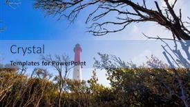  Presentation with oak forest - Presentation theme featuring la-coubre-lighthouse-emerging background and a light blue colored foreground