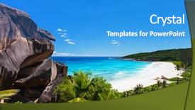  Presentation with amsterdam historical beautiful view - Slide deck featuring la digue island in seychelles background and a teal colored foreground