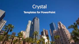  Presentation with downtown los angeles - Presentation theme with la downtown los angeles pershing background and a ocean colored foreground