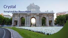  Presentation with independence - Presentation theme having la independencia a neo-classic background and a sky blue colored foreground