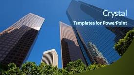  Presentation with angel - Amazing slide set having la los angeles downtown skyscrapers backdrop and a ocean colored foreground