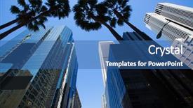  Presentation with downtown los angeles - PPT theme featuring la los angeles downtown background and a ocean colored foreground
