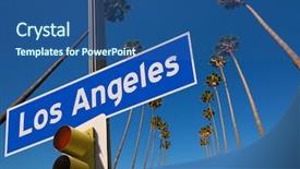  Presentation with palm tree - Cool new PPT theme with la los angeles palm trees backdrop and a ocean colored foreground