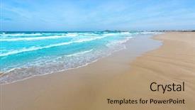  Presentation with garita del diablo - Colorful slide set enhanced with la manga del mar menor backdrop and a coral colored foreground