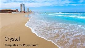  Presentation with mediterranean - Presentation design with la manga del mar menor background and a coral colored foreground