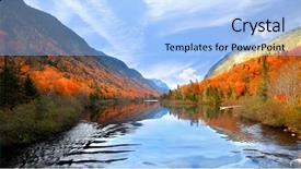  Presentation with autumn - Theme featuring la nature - autumn landscape in parc de background and a light blue colored foreground