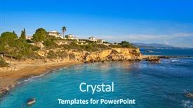  Presentation with little beach cala esmeralda cala - Presentation theme consisting of la nature - cala la buena beach background and a ocean colored foreground