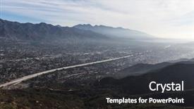  Presentation with mountain view california - Audience pleasing slide deck consisting of la nature - southern california hilltop view backdrop and a dark gray colored foreground