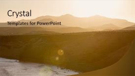  Presentation with sunset - Slide set enhanced with la nature - sunset over la isleta del background and a lemonade colored foreground