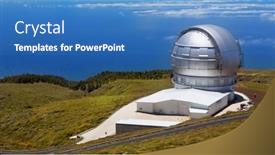  Presentation with sunny sky - Presentation theme enhanced with la-palma-canary-islands-spain background and a teal colored foreground