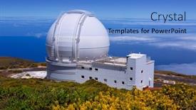  Presentation with telescope - Amazing presentation having la-palma-canary-islands-spain backdrop and a teal colored foreground